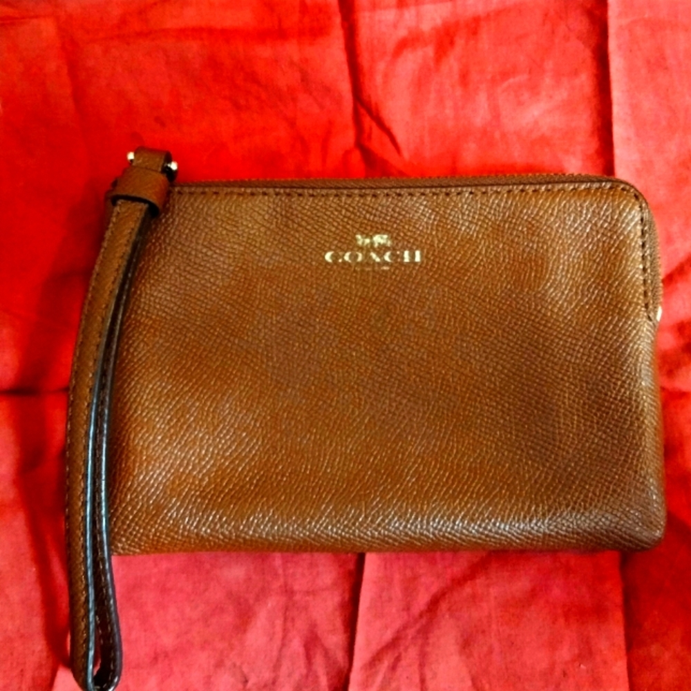 Coach leather wristlet